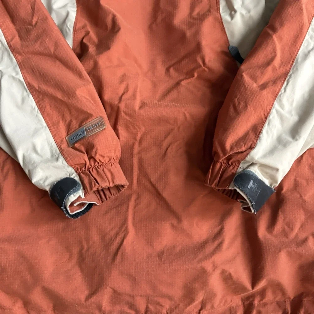Helly Hansen Ski Jacket Mens XS Helly Tech Colorblock Waterproof Hooded Orange